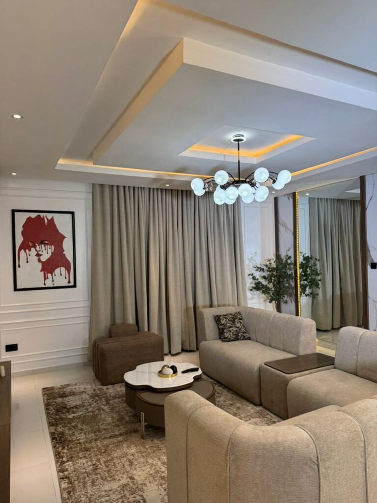 shortlet apartment with PS5 and luxury interiors